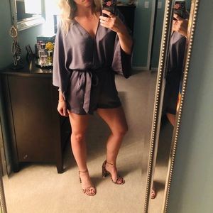 3/4 Sleeve Romper with tie belt